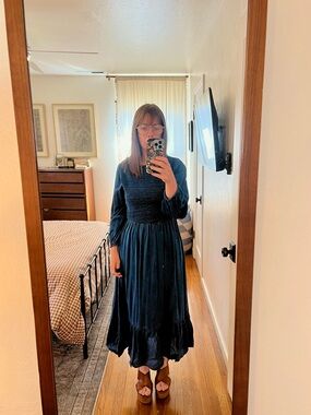 Old Navy Soft Indigo Long-Sleeve Maxi Dress